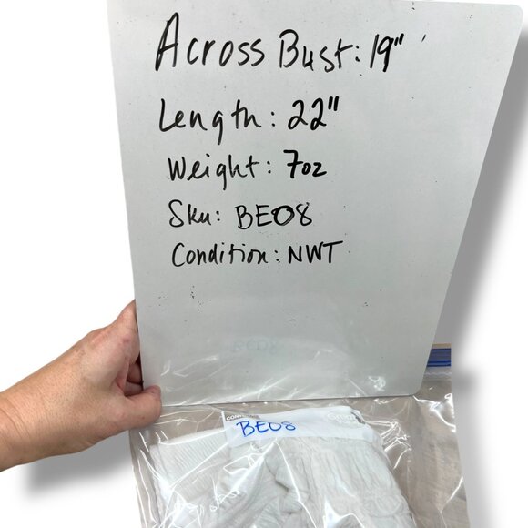 Anthem The Label Karina Top White Ruffle Sleeveless V-Neck Size XS NWT - Picture 9 of 9